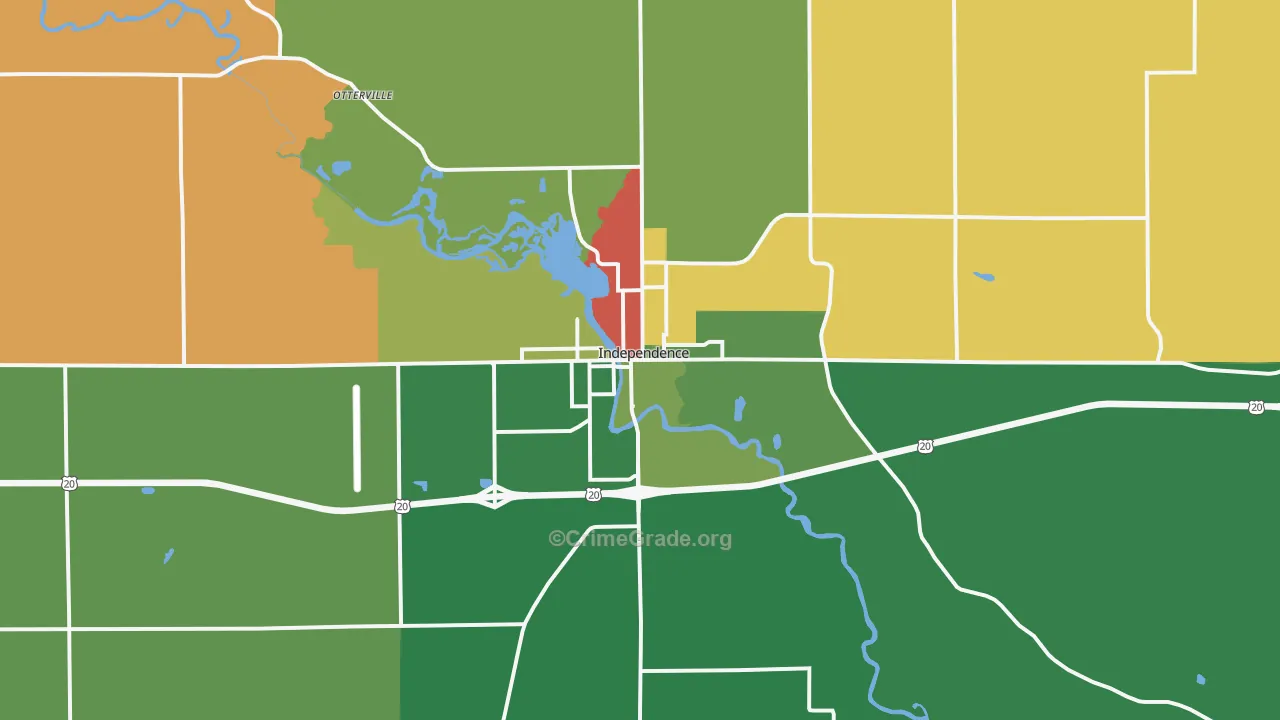 Independence, IA Map of Theft Rates