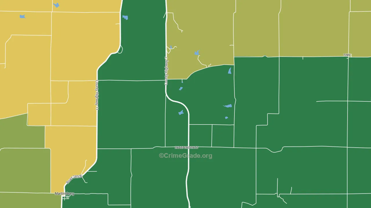 Independence, IL Map of Theft Rates