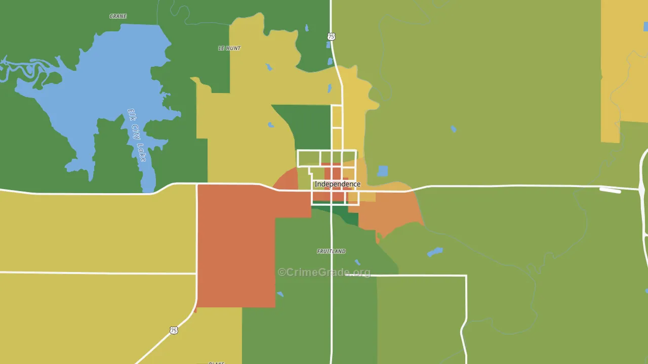 Independence, KS Map of Theft Rates