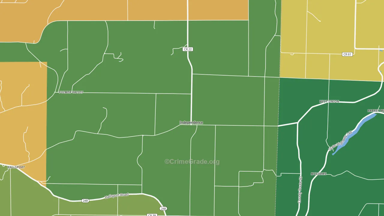 Independence, NY Map of Theft Rates