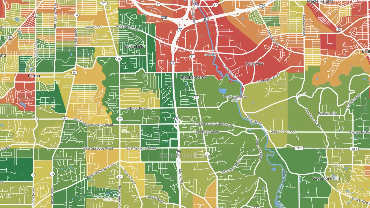 Independence, OH Map of Theft Rates