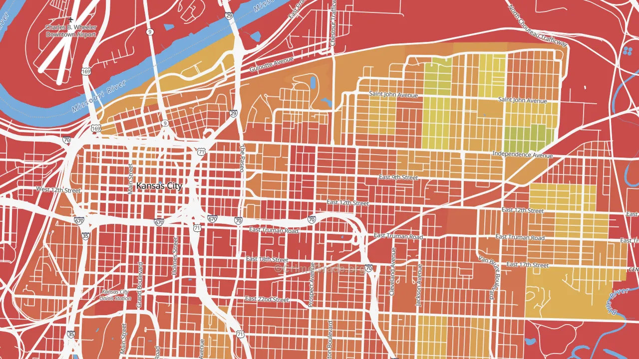 Independence Plaza, Kansas City, MO Map of Theft Rates