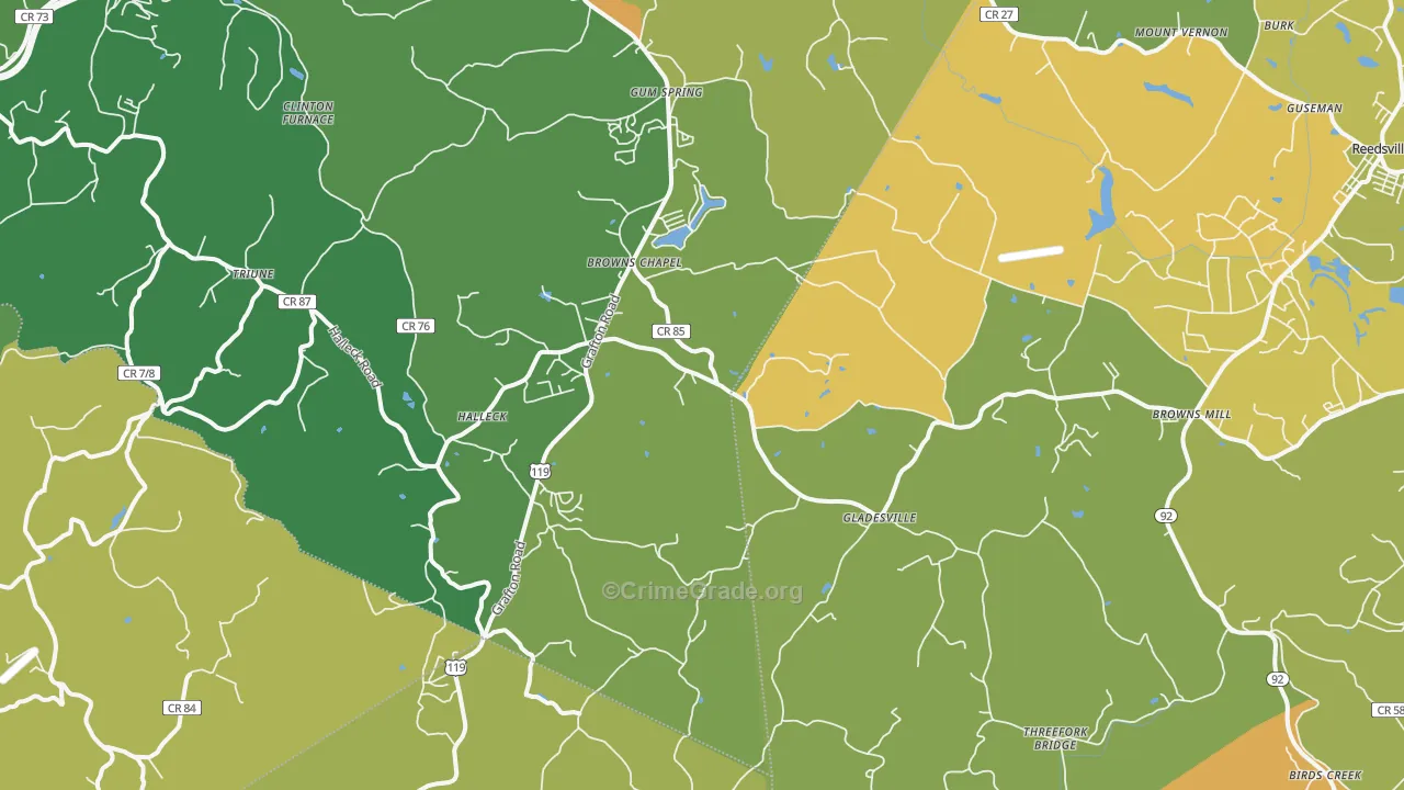 Independence, WV Map of Theft Rates
