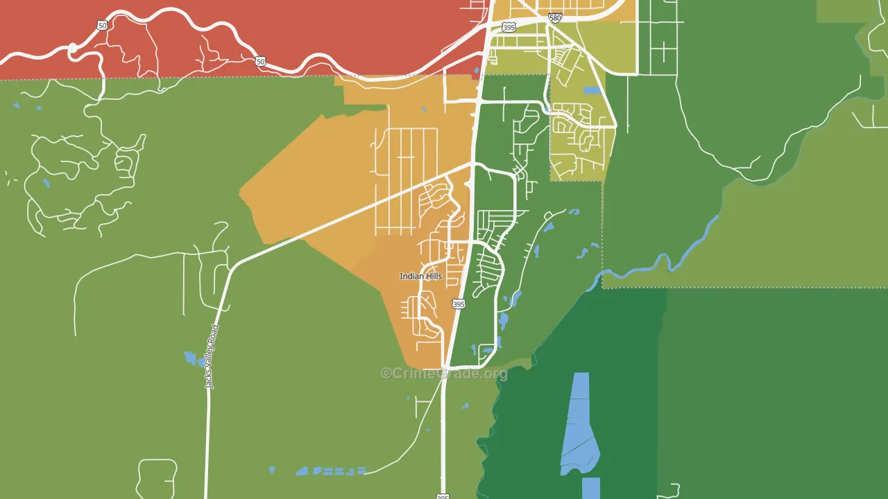 Indian Hills, NV Map of Theft Rates