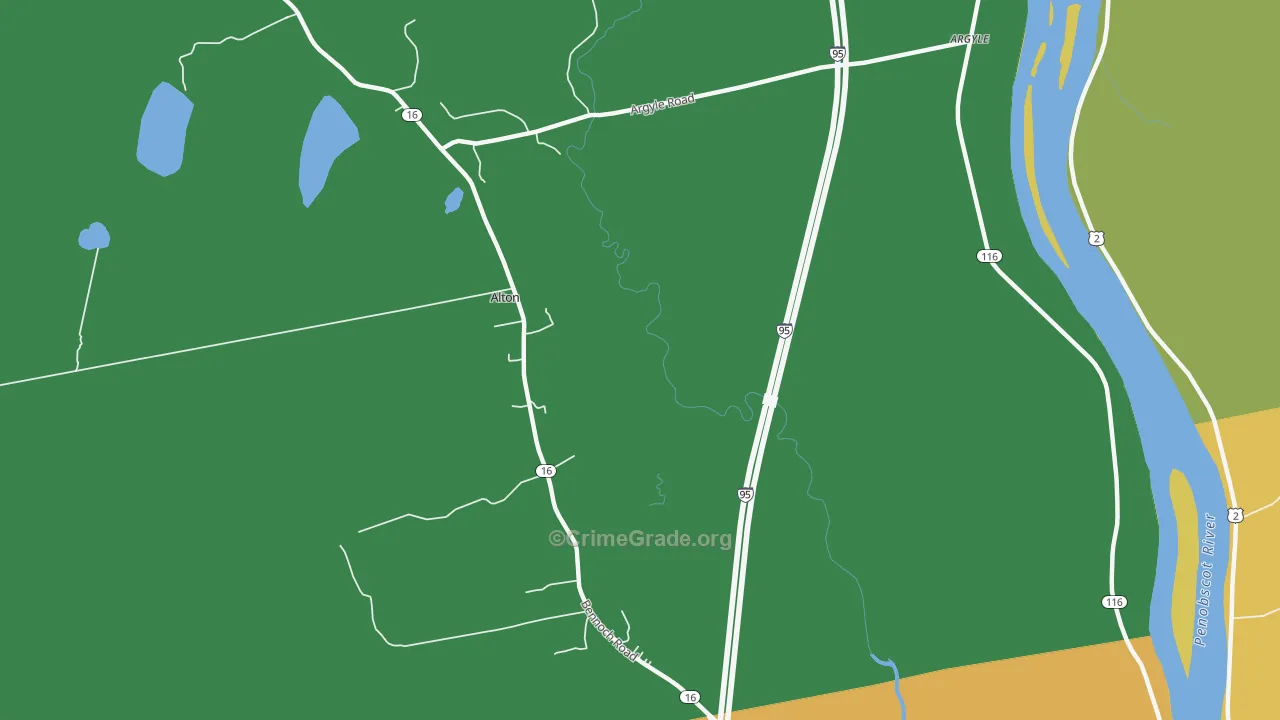 Indian Island Penobscot Indian Reservation, ME Map of Theft Rates