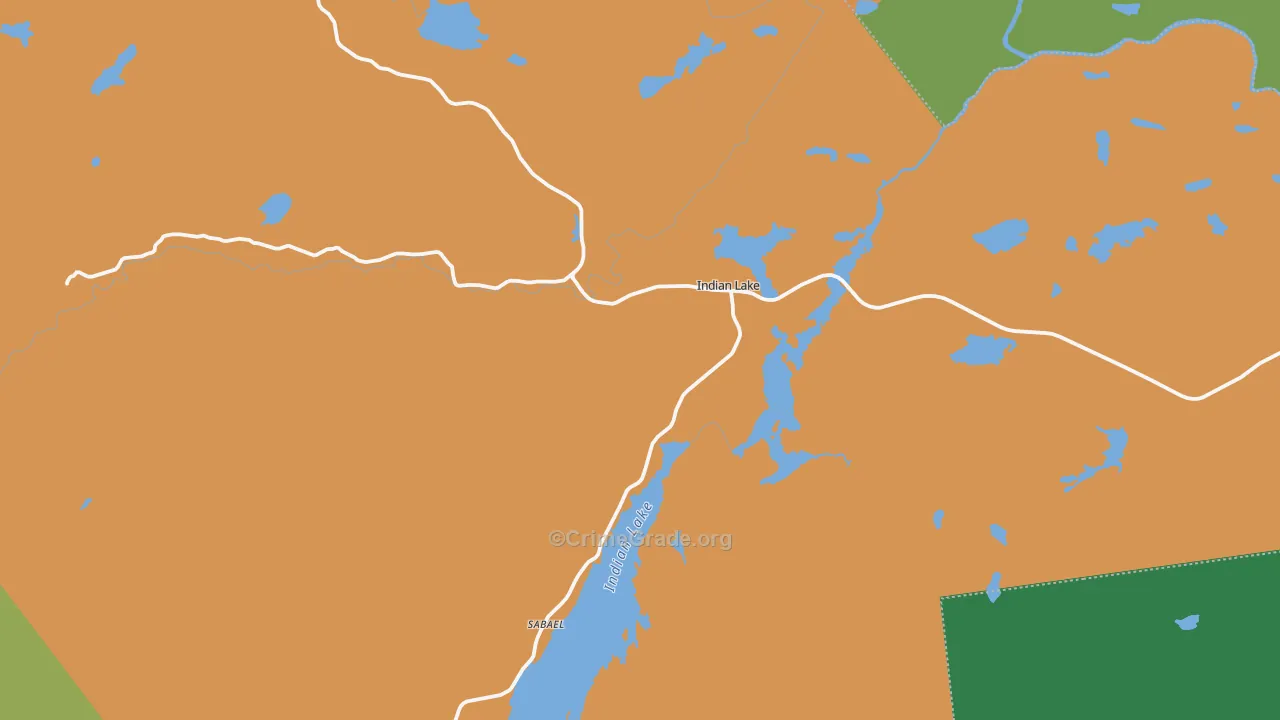 Indian Lake, NY Map of Theft Rates