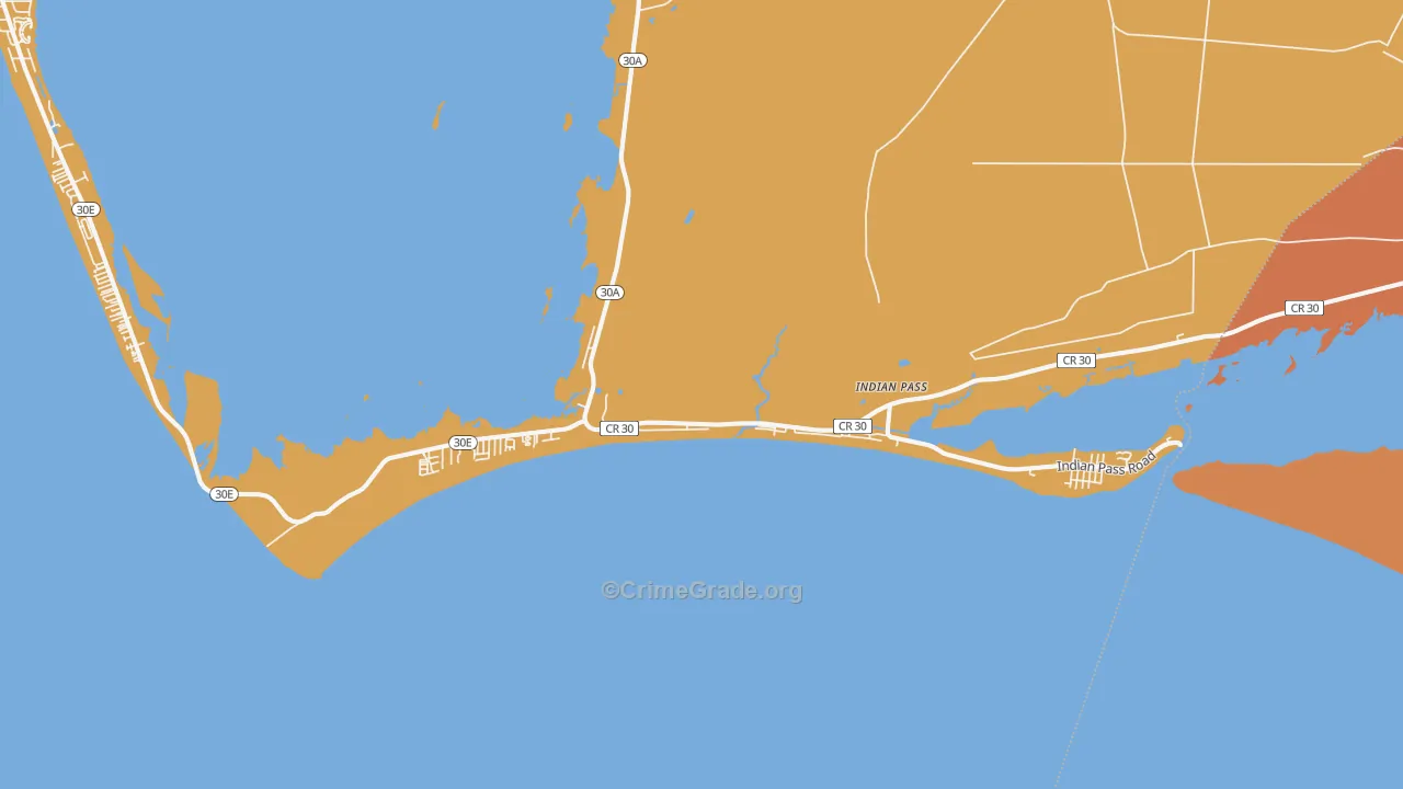 Indian Pass, FL Map of Theft Rates