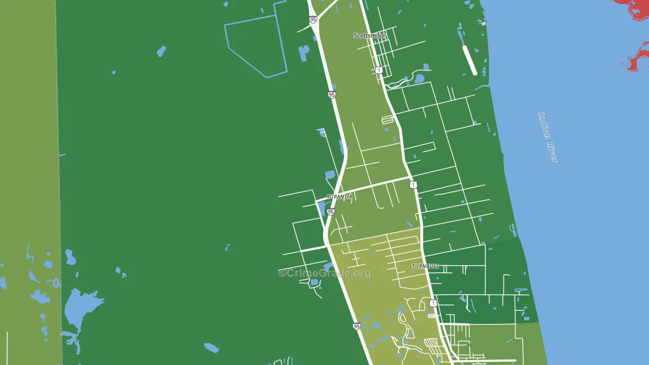 Indian River Park, Mims, FL Map of Theft Rates