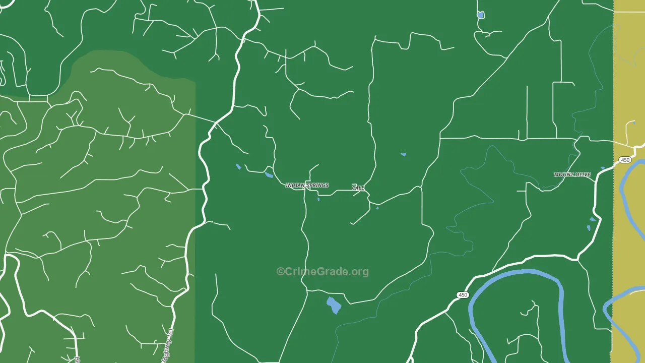 Indian Springs, IN Map of Theft Rates