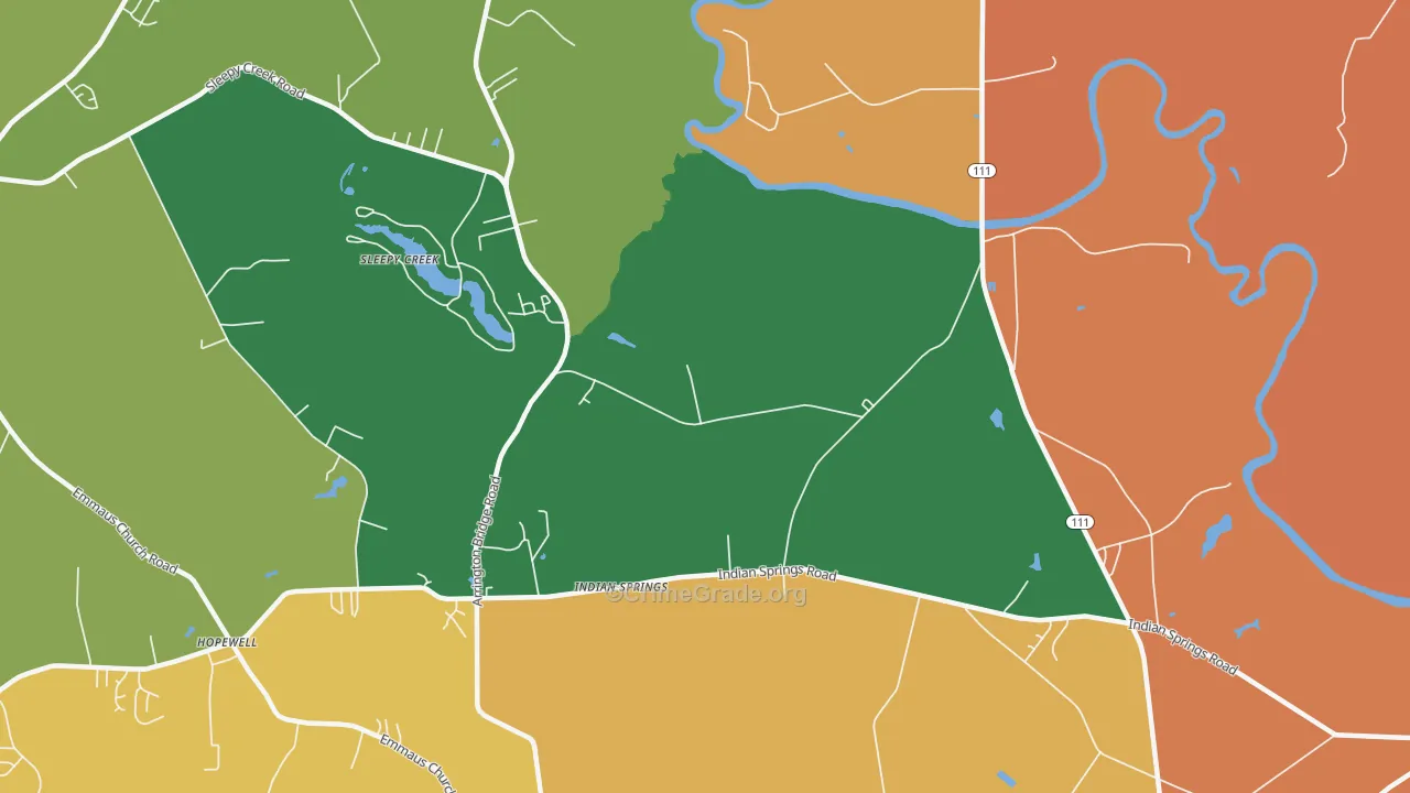 Indian Springs, NC Map of Theft Rates