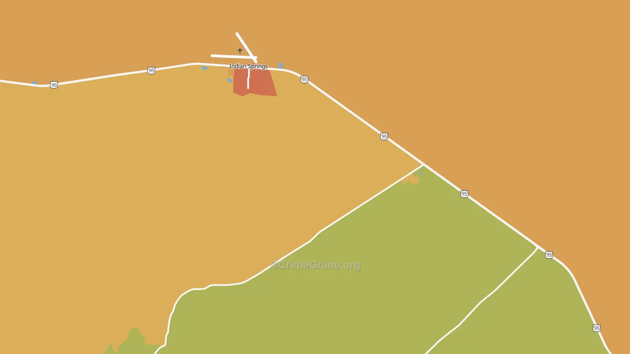 Indian Springs, NV Map of Theft Rates