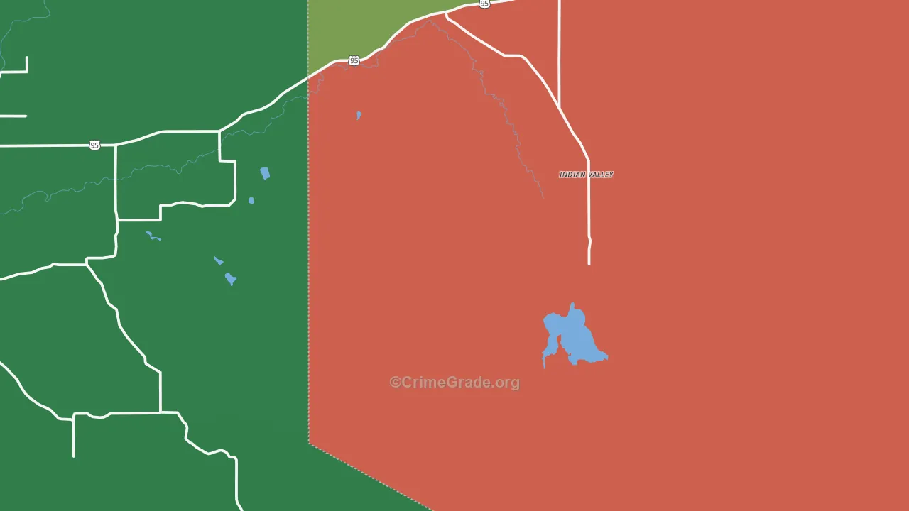 Indian Valley, ID Map of Theft Rates