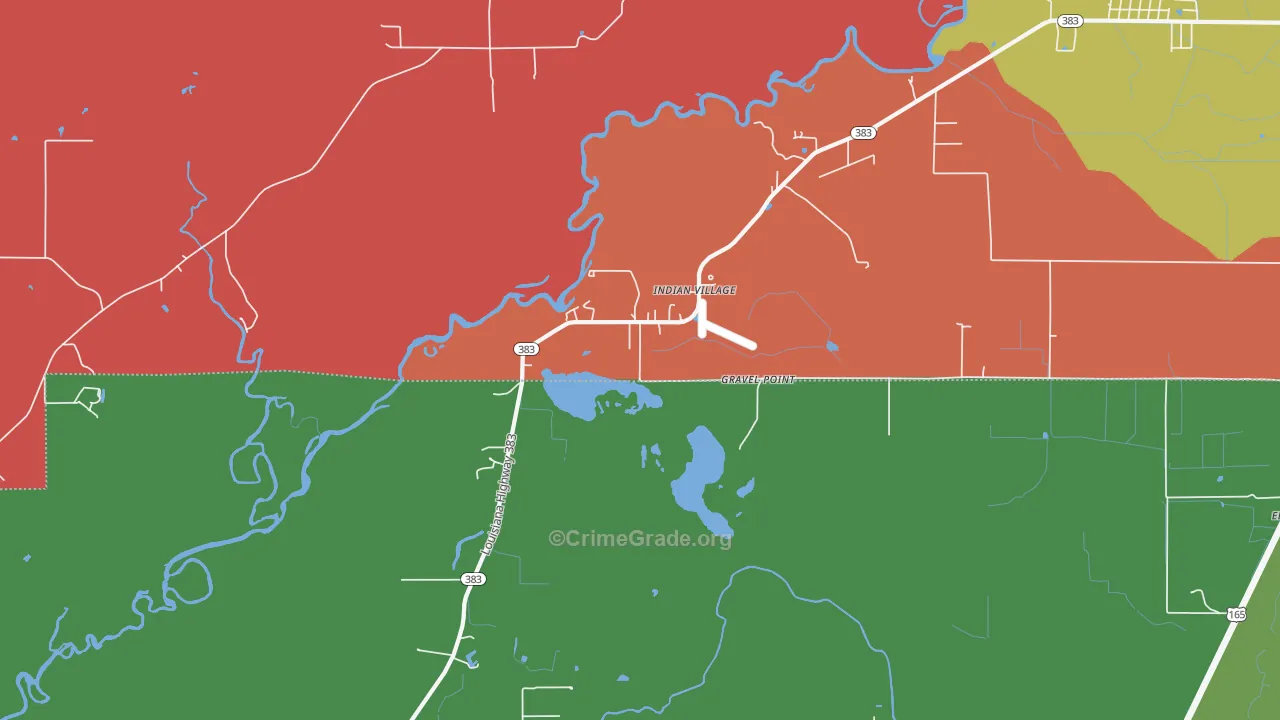 Indian Village, LA Map of Theft Rates
