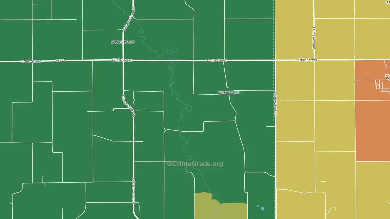 Indianapolis, IA Map of Theft Rates