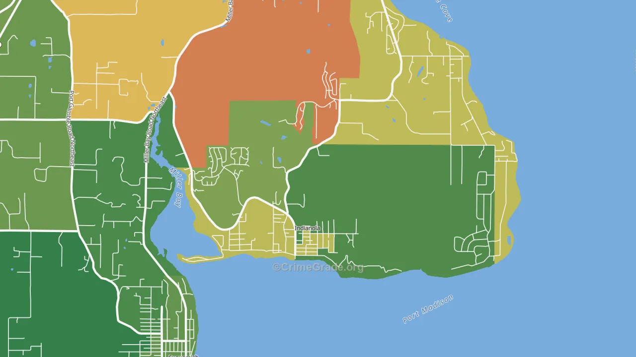Indianola, WA Map of Theft Rates