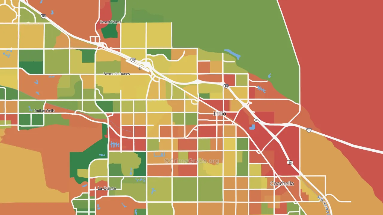 Indio, CA Map of Theft Rates