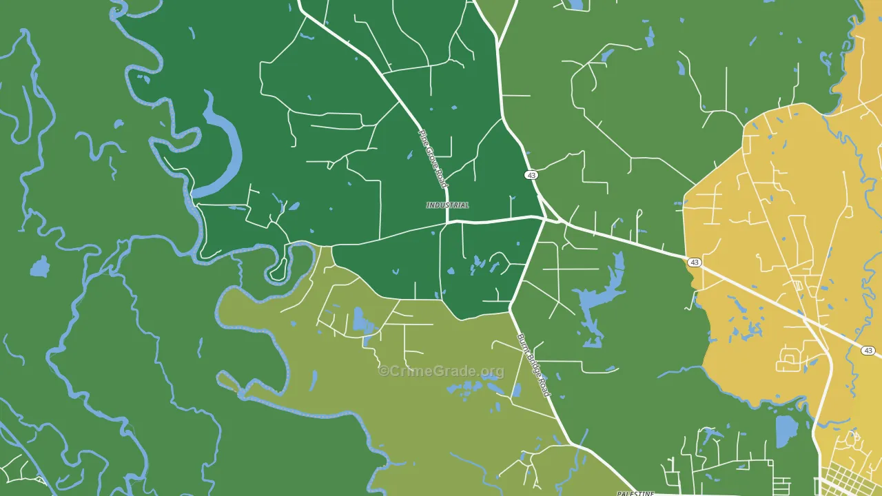 Industrial, MS Map of Theft Rates