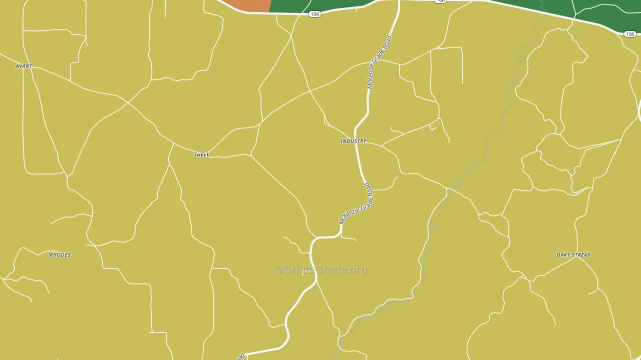 Industry, AL Map of Theft Rates