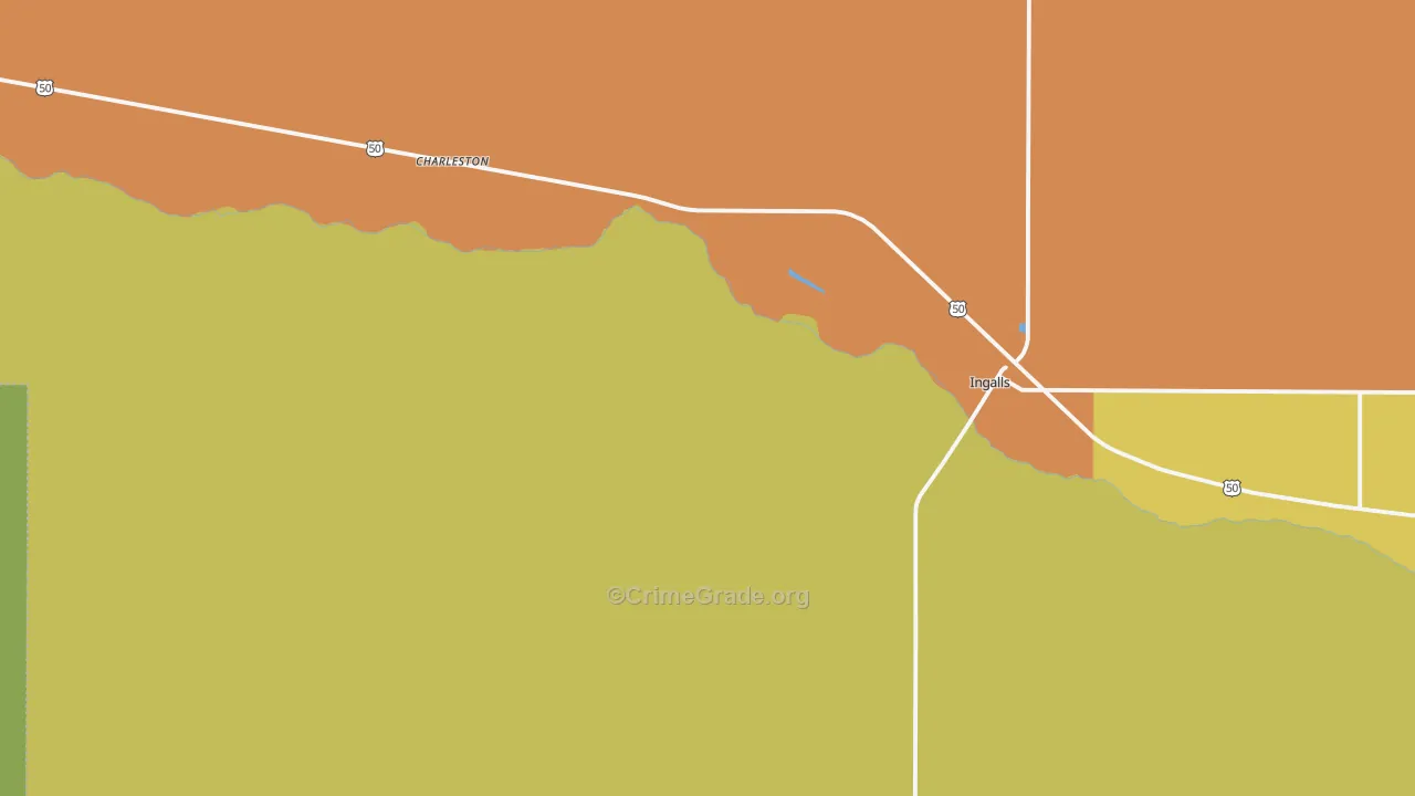 Ingalls, KS Map of Theft Rates
