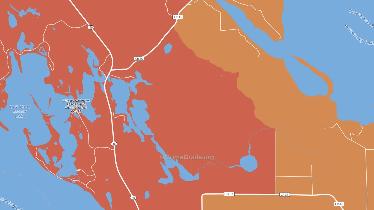 Inger, MN Map of Theft Rates