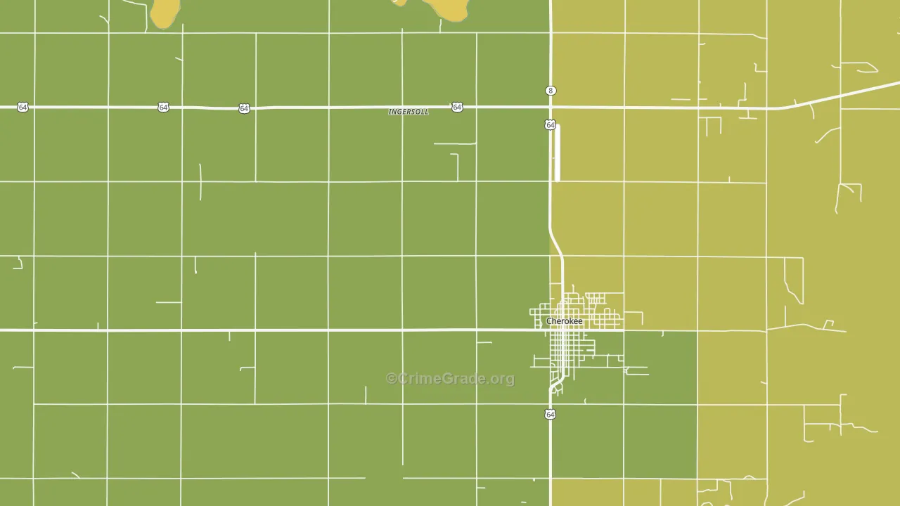 Ingersoll, OK Map of Theft Rates