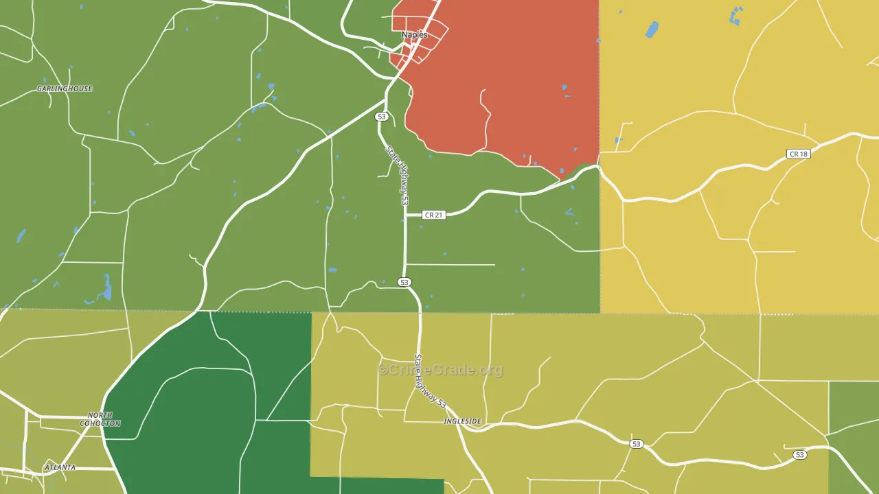 Ingleside, NY Map of Theft Rates