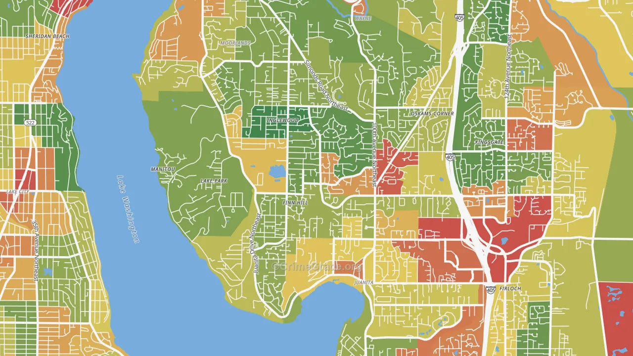 Inglewood-Finn Hill, WA Map of Theft Rates