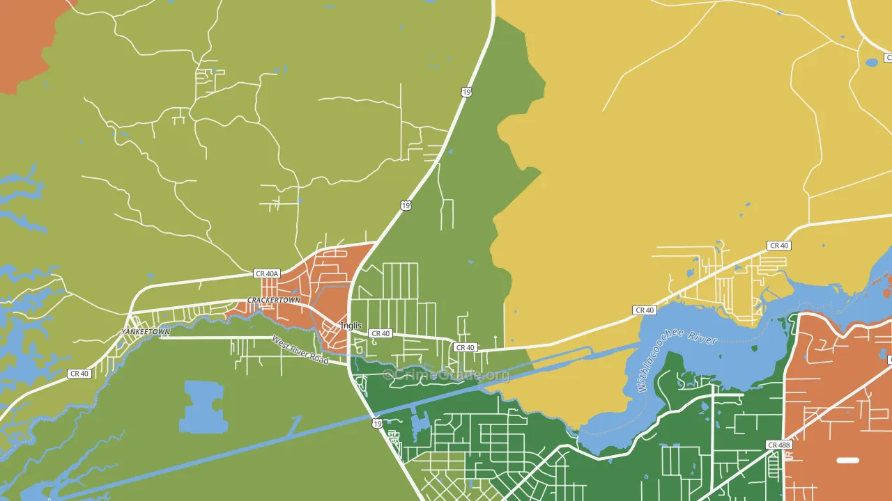 Inglis, FL Map of Theft Rates