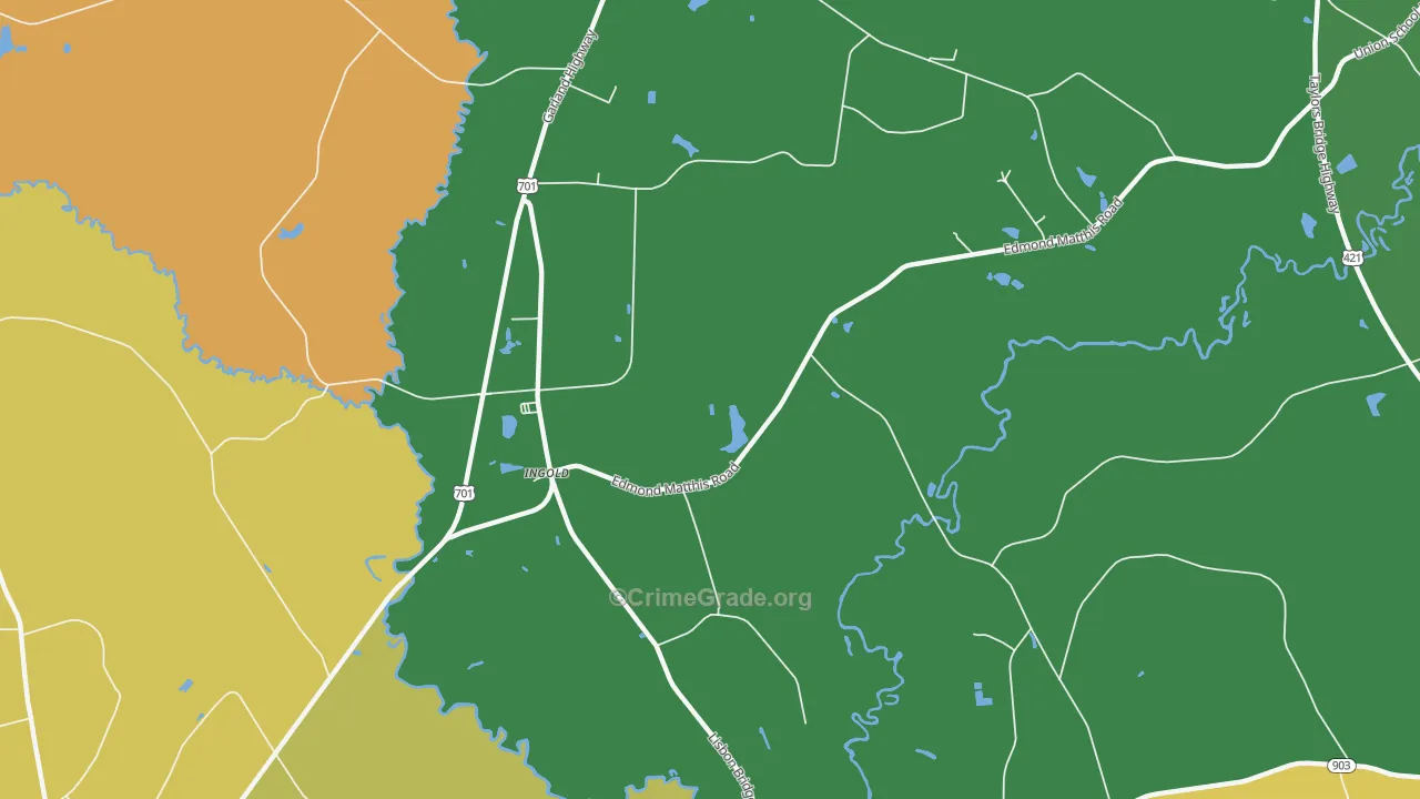 Ingold, NC Map of Theft Rates