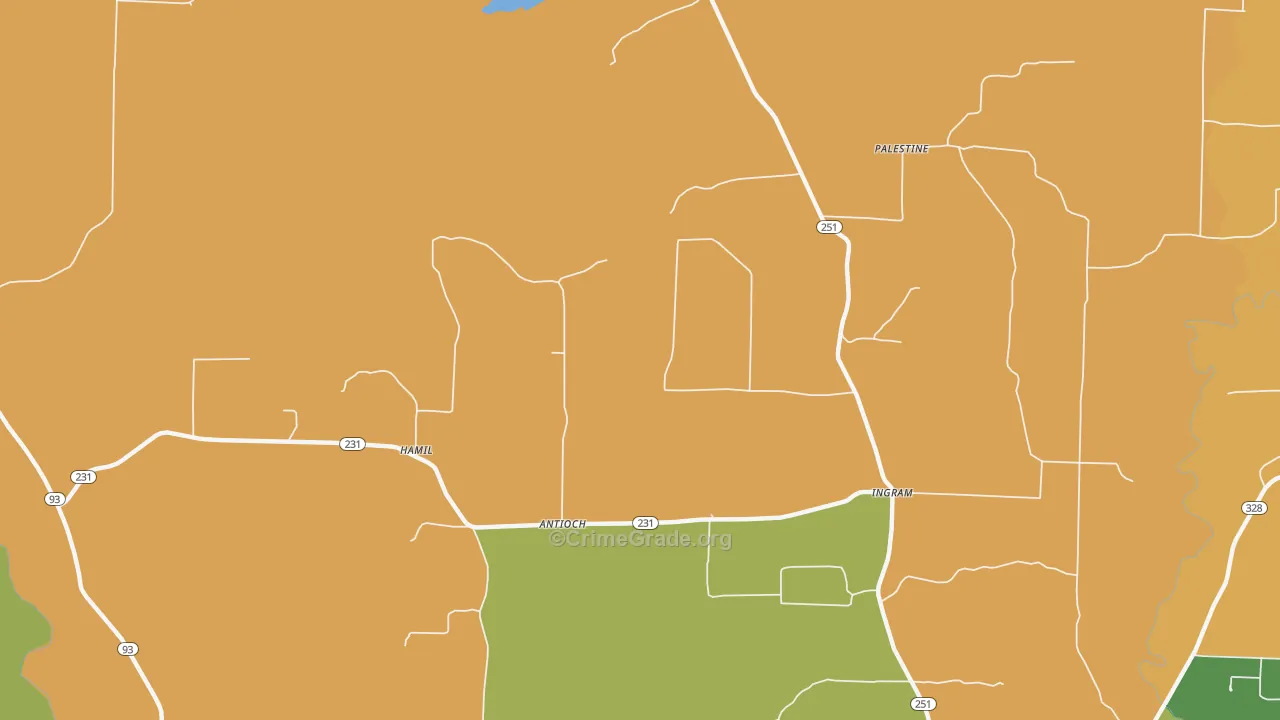 Ingram, AR Map of Theft Rates
