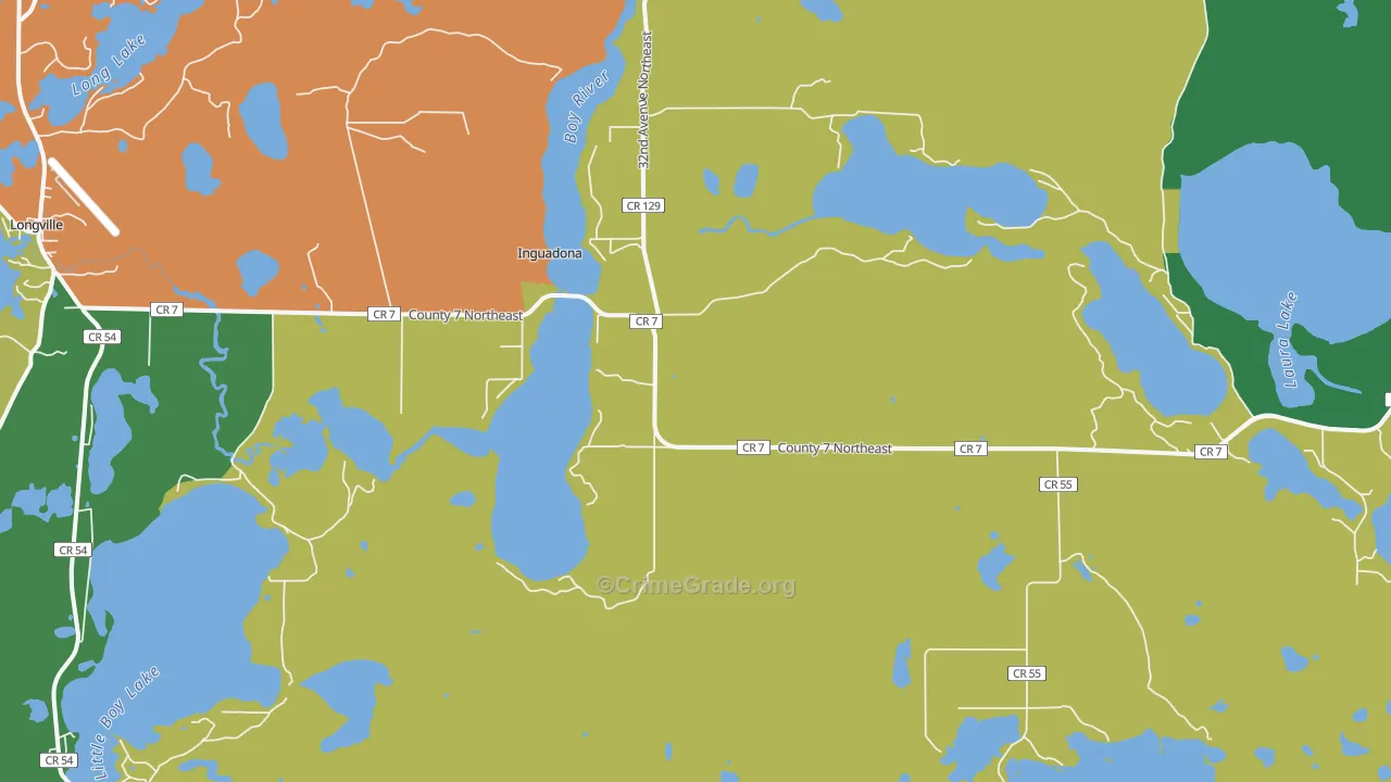 Inguadona, MN Map of Theft Rates
