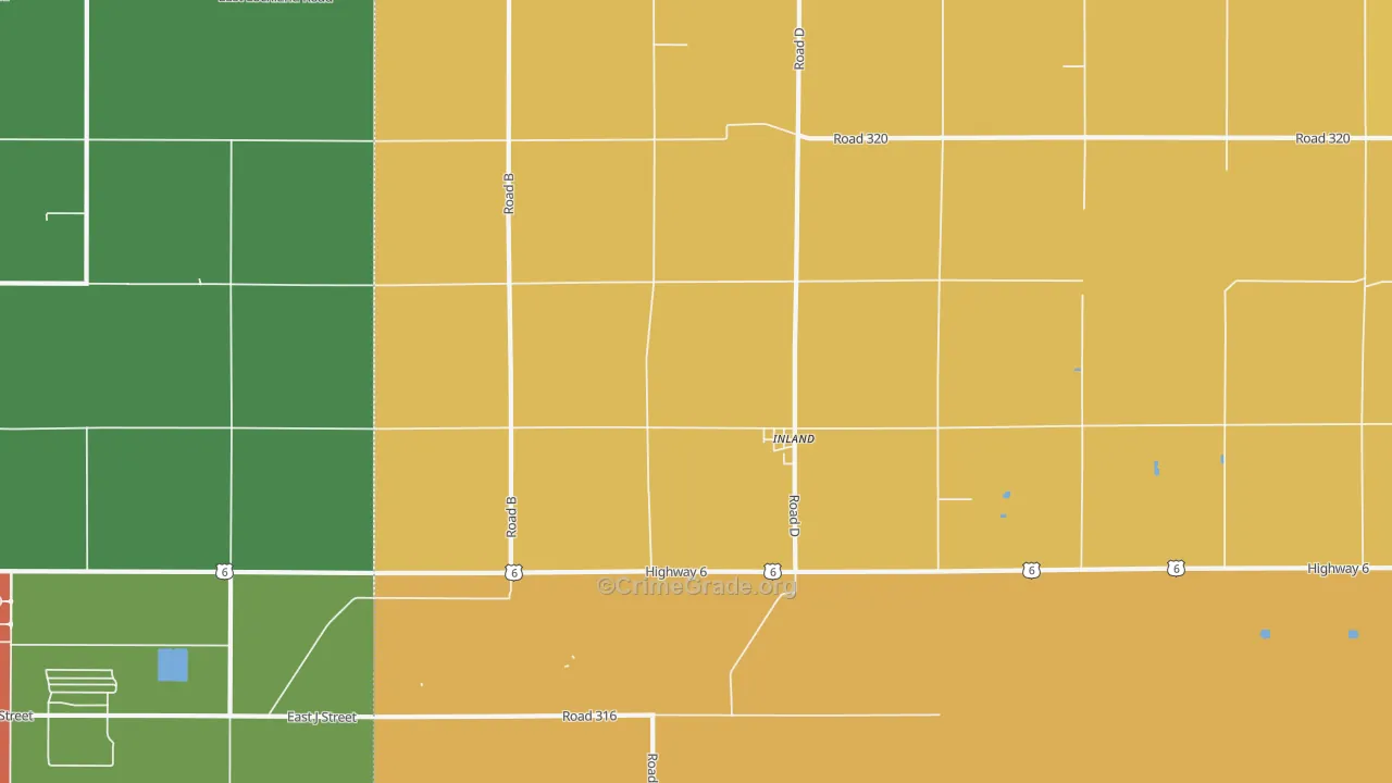Inland, NE Map of Theft Rates