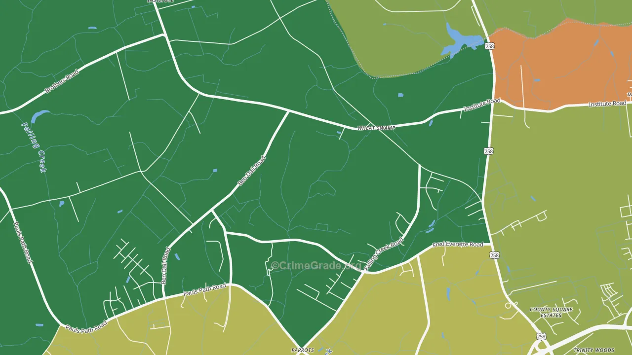 Institute, NC Map of Theft Rates