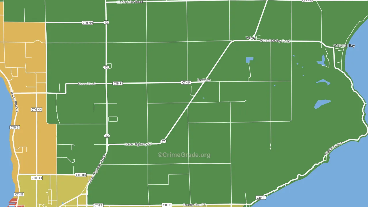 Institute, WI Map of Theft Rates