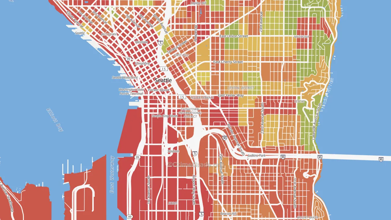 International District, Seattle, WA Map of Theft Rates