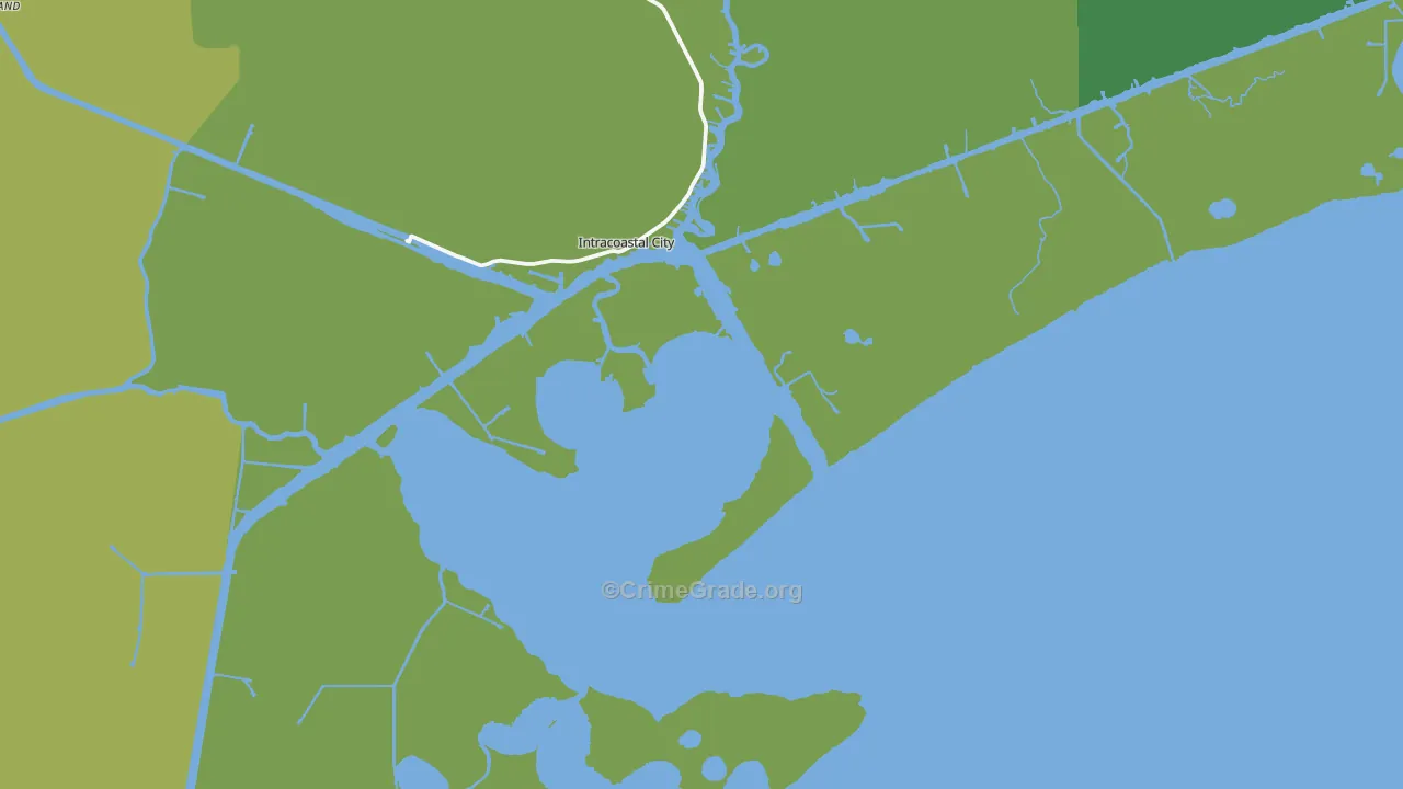 Intracoastal City, LA Map of Theft Rates