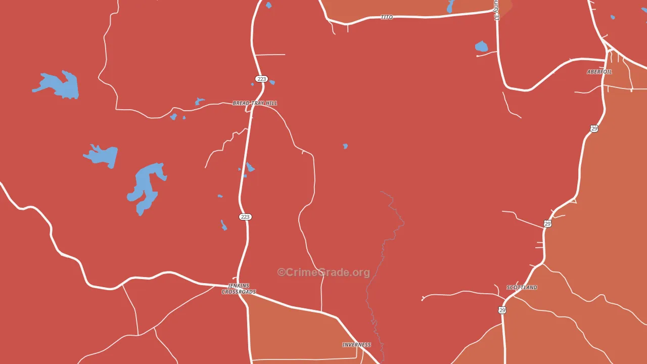 Inverness, AL Map of Theft Rates