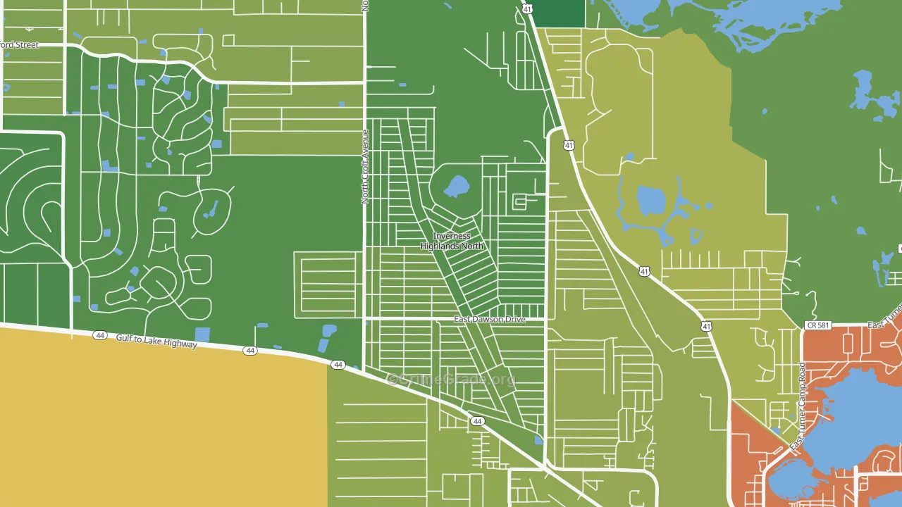 Inverness Highlands North, FL Map of Theft Rates