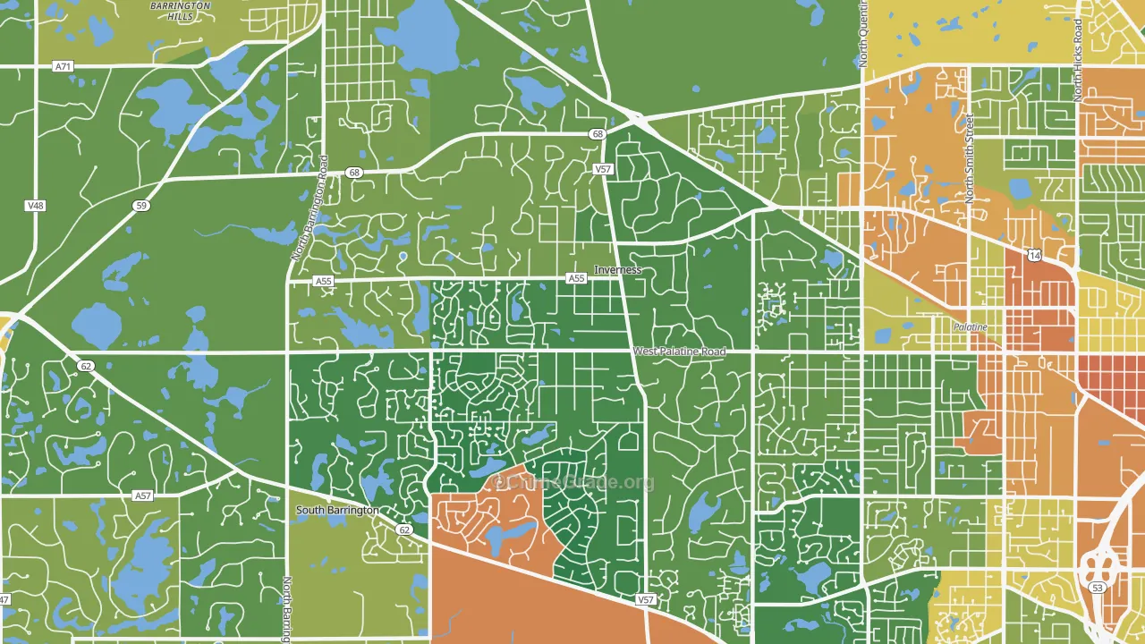 Inverness, IL Map of Theft Rates
