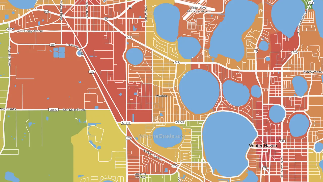 Inwood, FL Map of Theft Rates