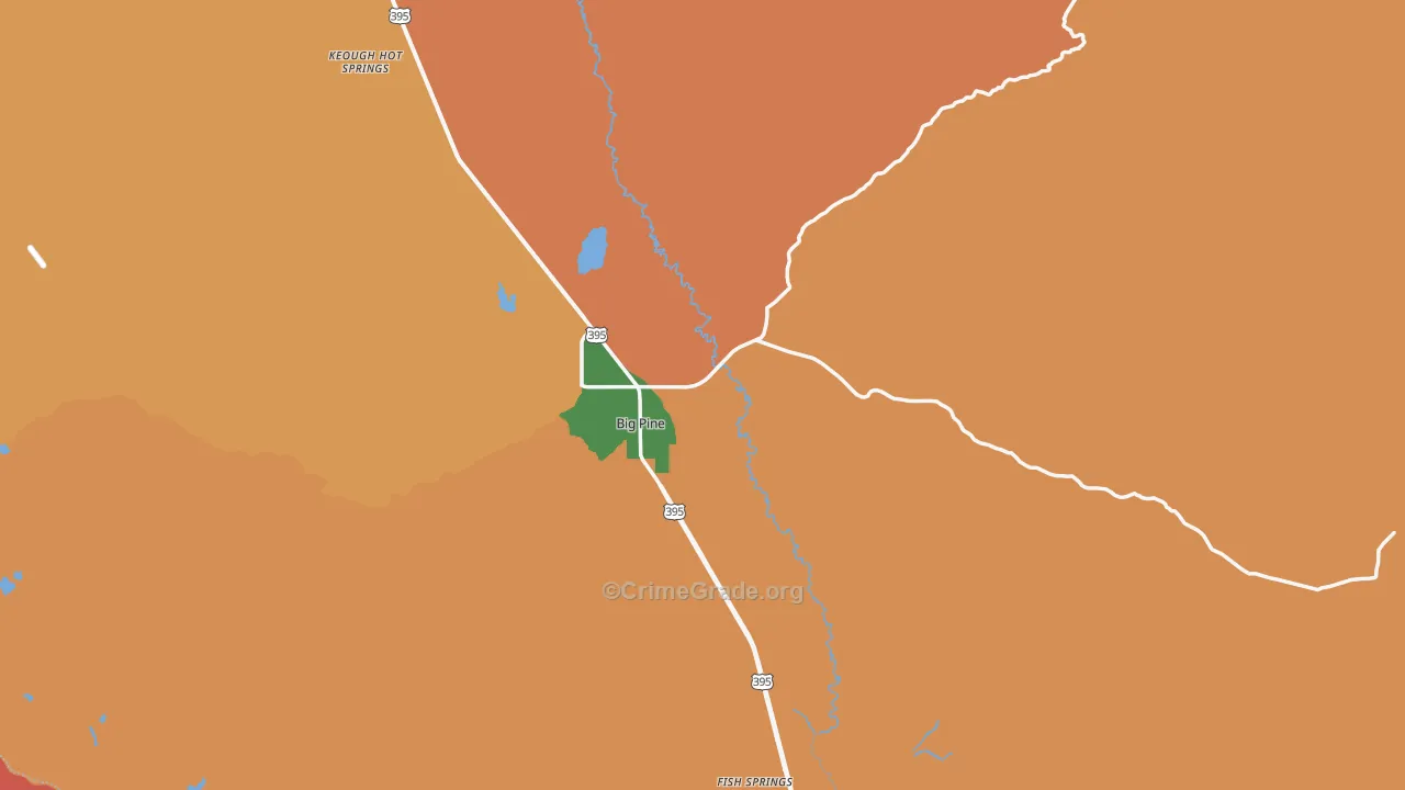 Inyo County, CA Map of Theft Rates