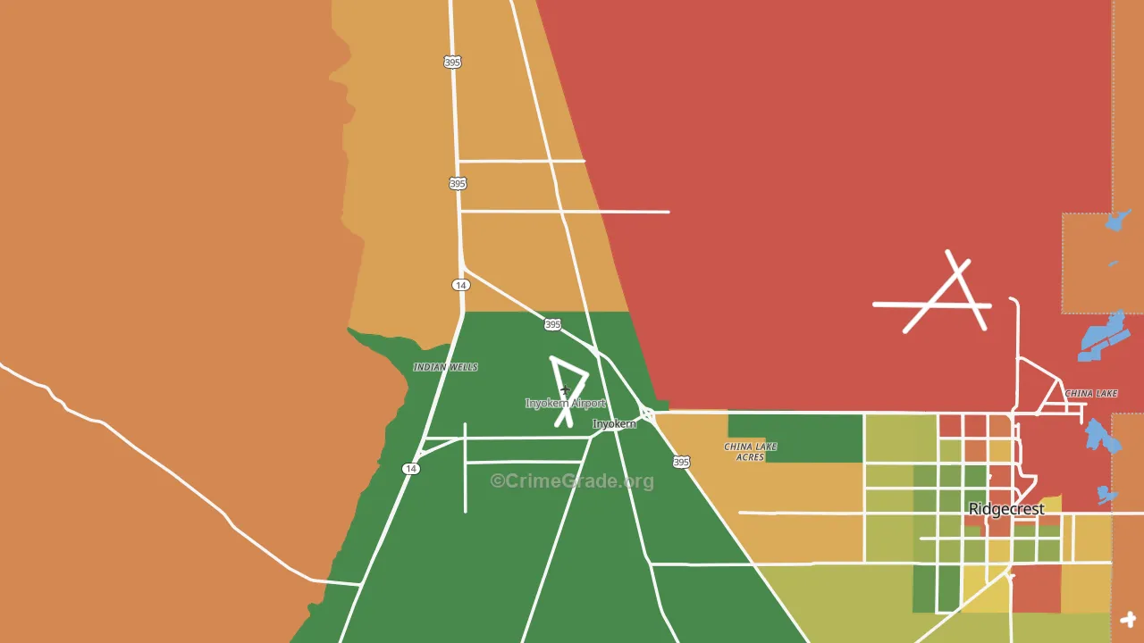 Inyokern, CA Map of Theft Rates