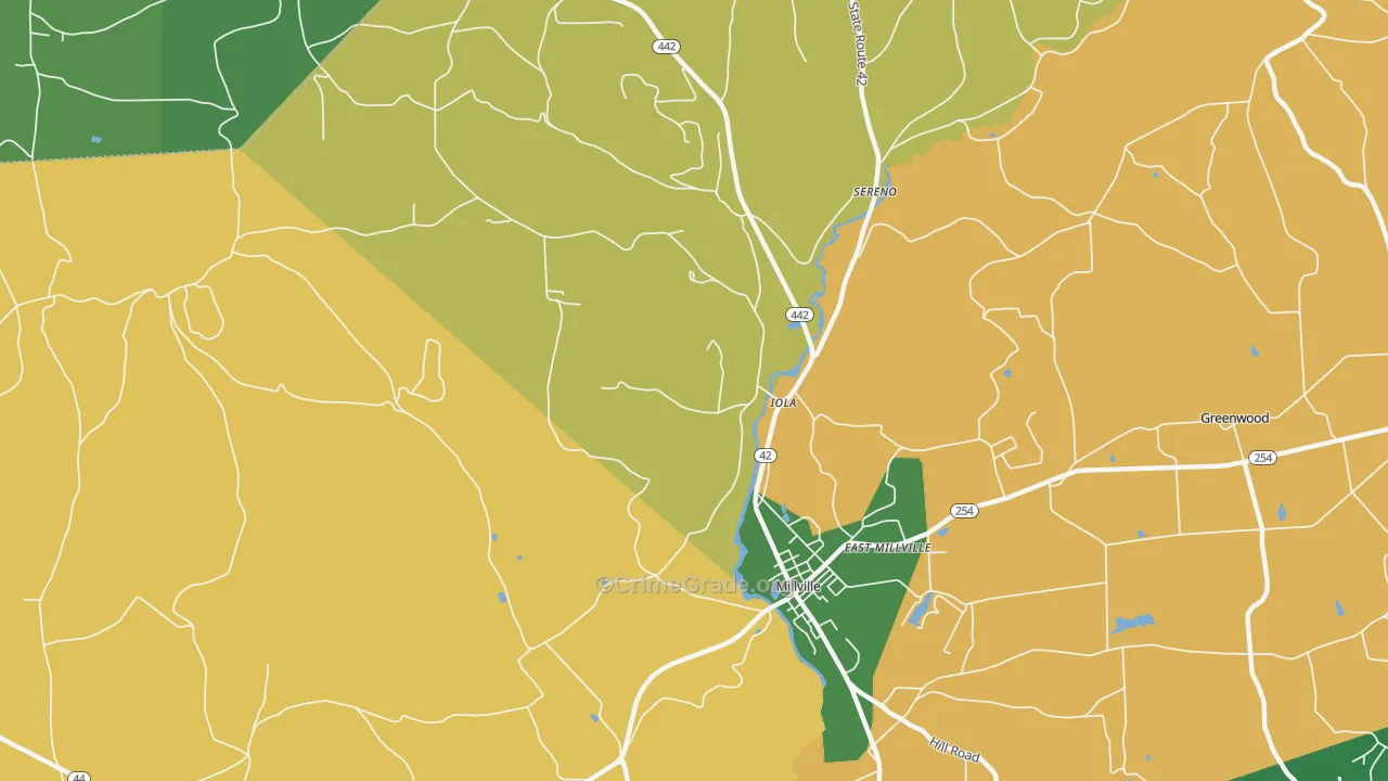 Iola, PA Map of Theft Rates