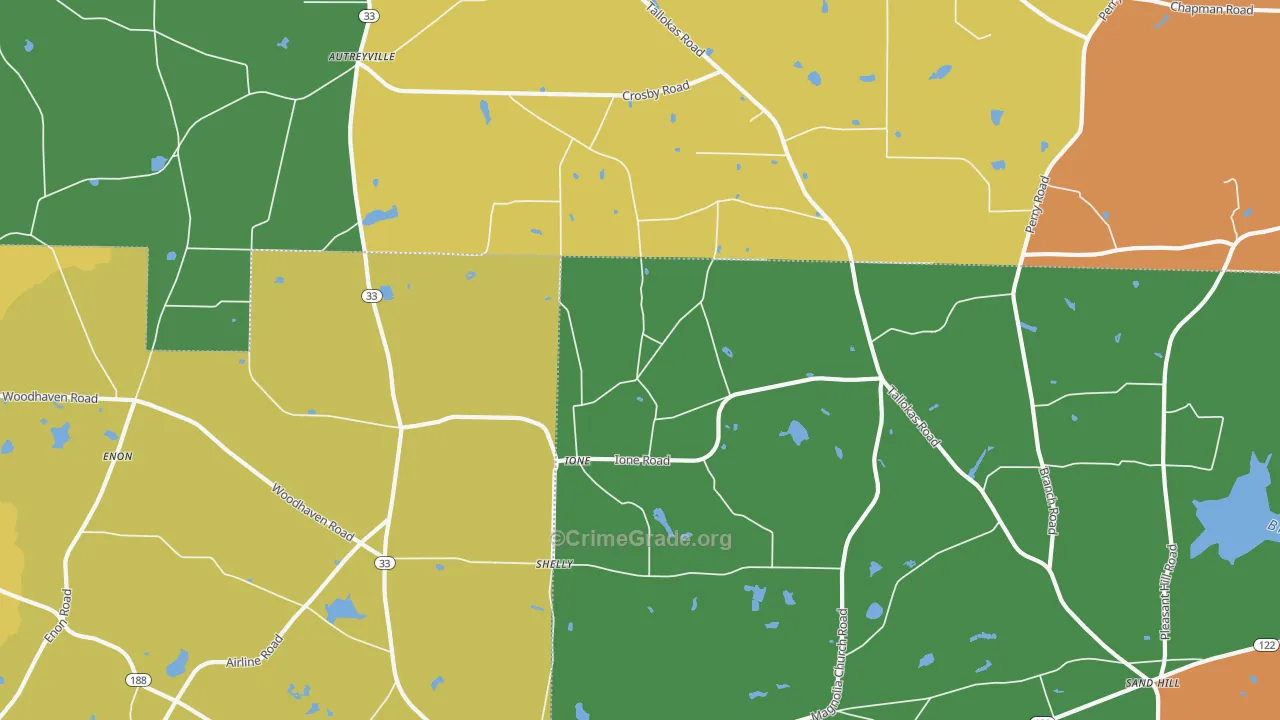 Ione, GA Map of Theft Rates