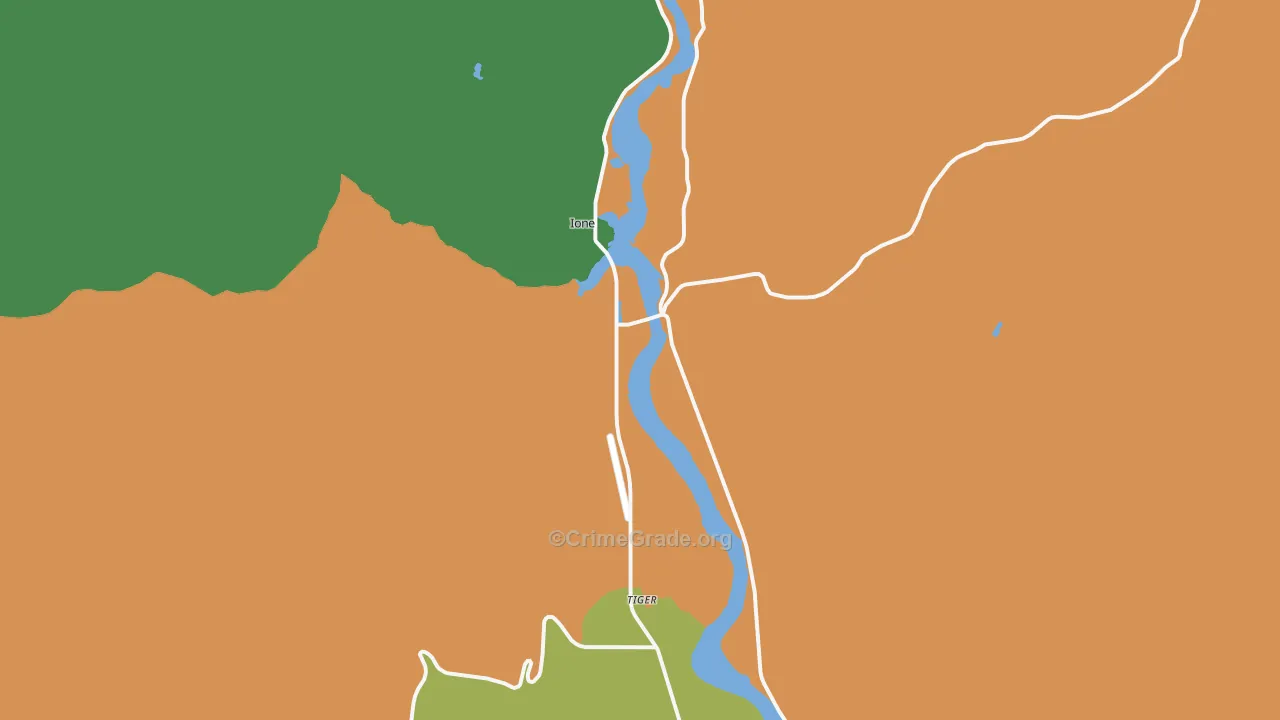 Ione, WA Map of Theft Rates
