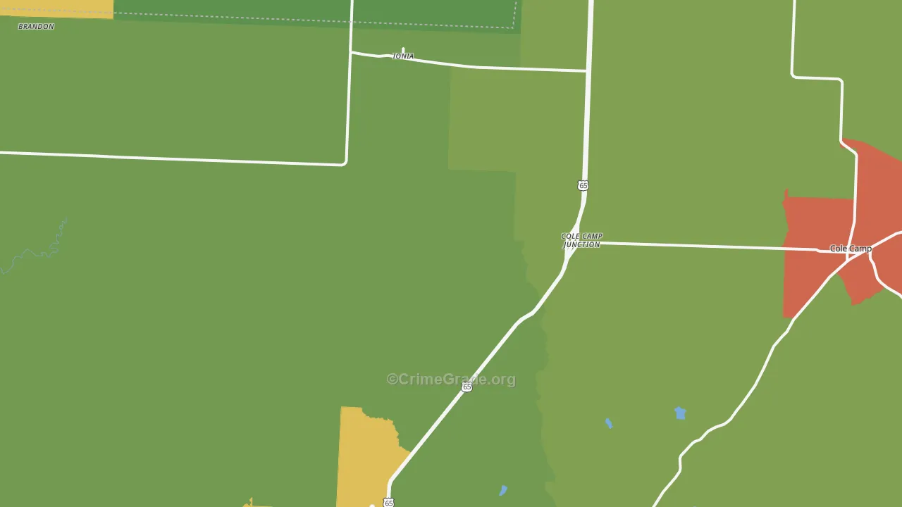 Ionia, MO Map of Theft Rates
