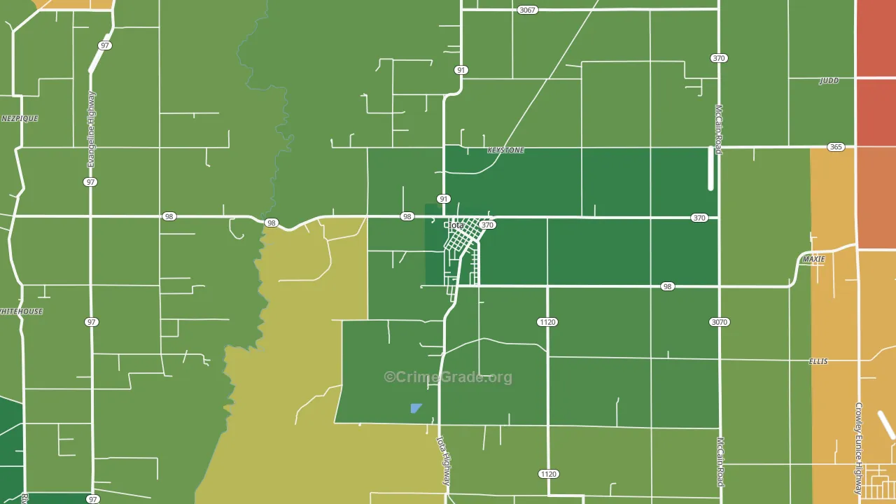 Iota, LA Map of Theft Rates