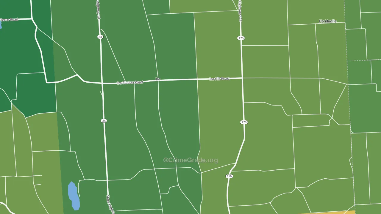 Ira, NY Map of Theft Rates