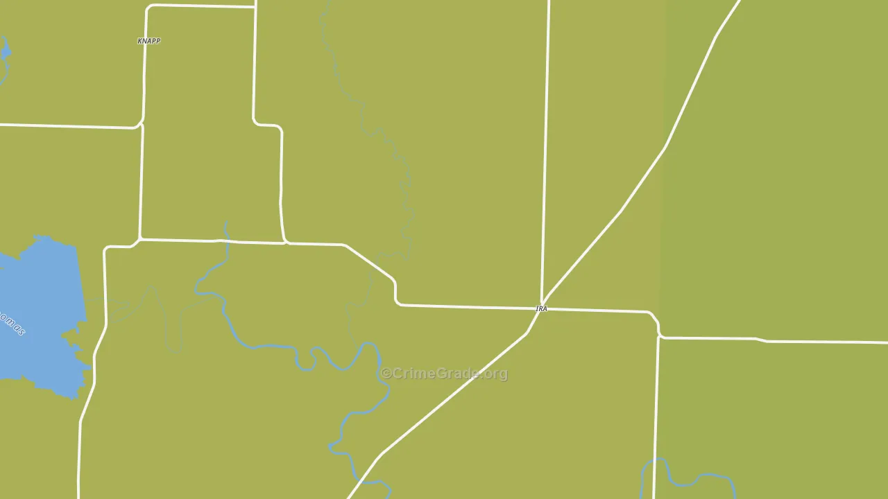 Ira, TX Map of Theft Rates
