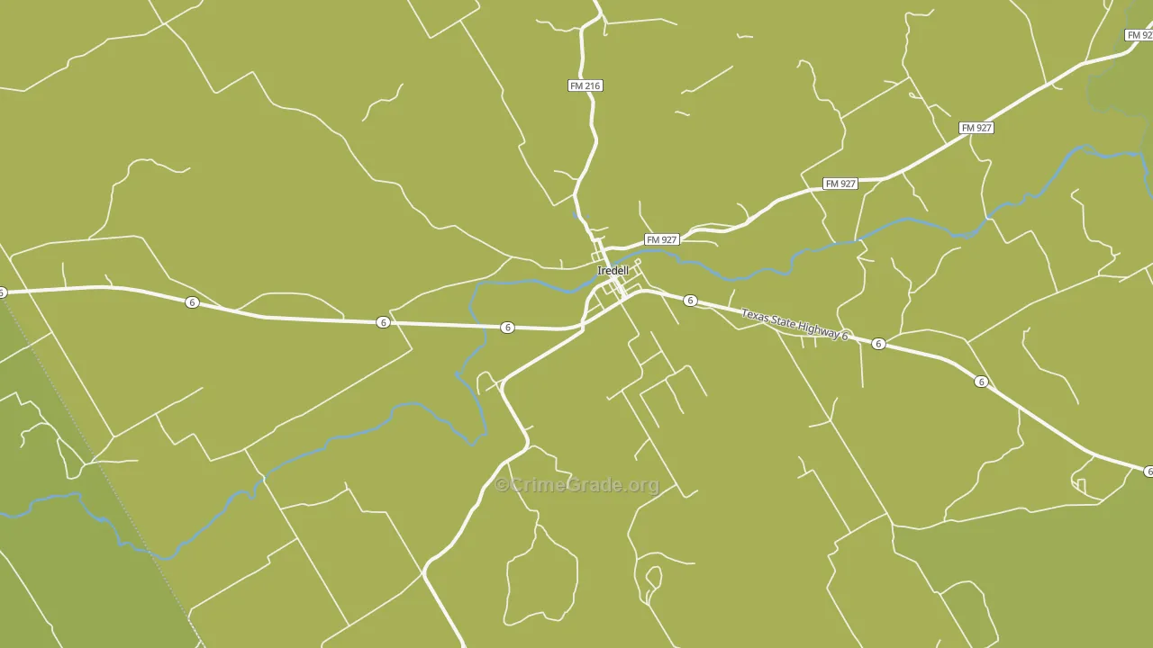 Iredell, TX Map of Theft Rates